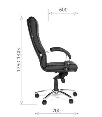 Кресло CHAIRMAN 480 Экокожа премиум черная в Нальчике - изображение 2